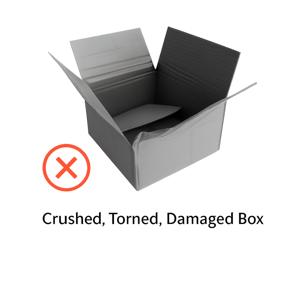Crushed, Torned, Damaged Box