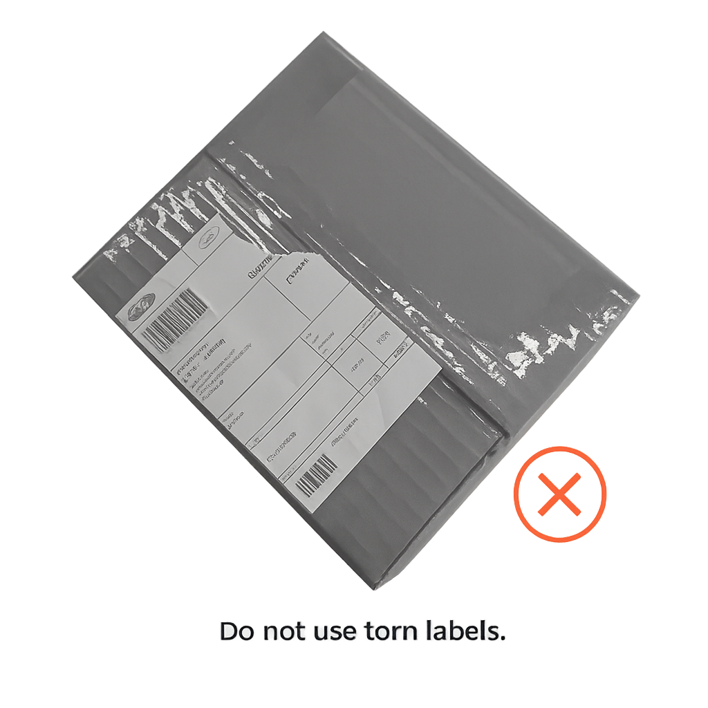 Do not use torn labels