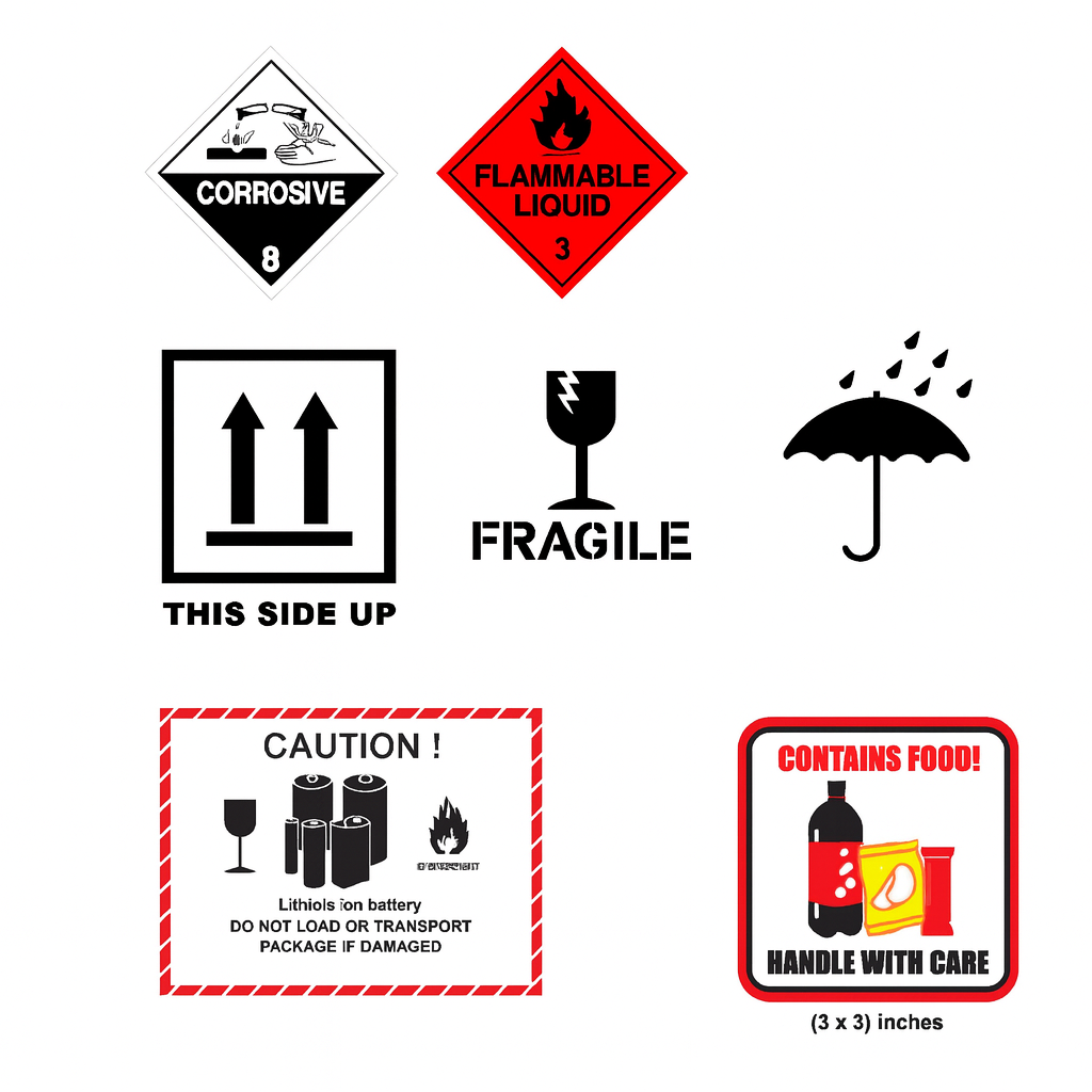 Handling and hazard labels sheet