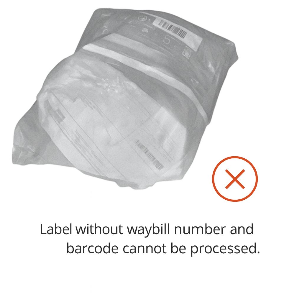 Label missing waybill and barcode