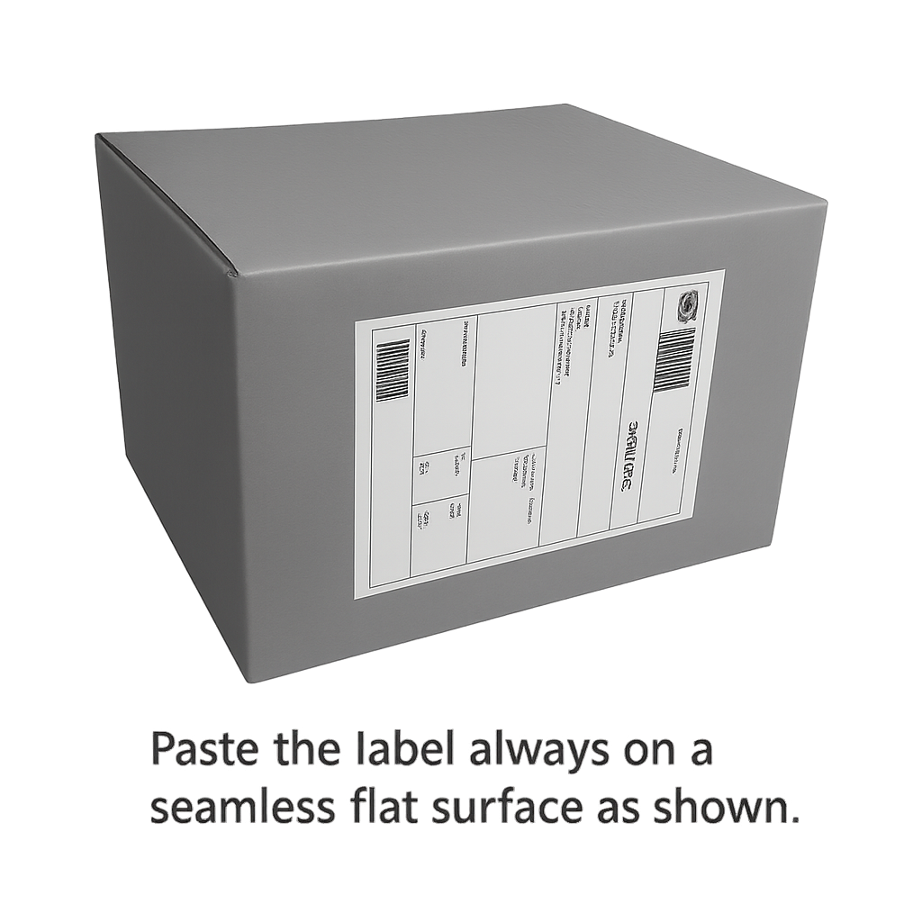 Paste label on flat surface