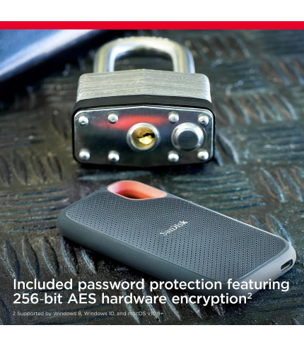 Black SSD with password protection information