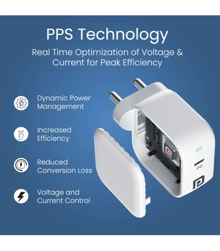 Front view of Adapto 45C GaN PPS Type C PD Fast Charger
