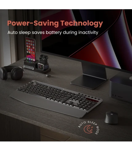 Key10 Combo 2.4 GHz Wireless | Multi-media Hotkeys | Smartphone Holder | Wrist-rest Comfort