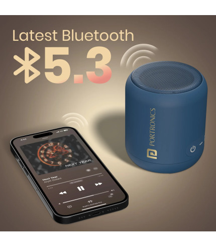 Side angle of Portronics Sound Drum 1 TWS portable Bluetooth speaker