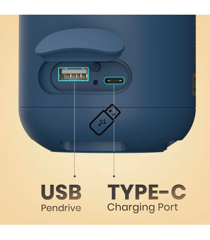 Charging port and connectivity options of Portronics Sound Drum 1 TWS
