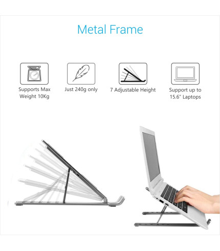 Portronics My Buddy K Laptop Stand with Cooling Vents Grey
