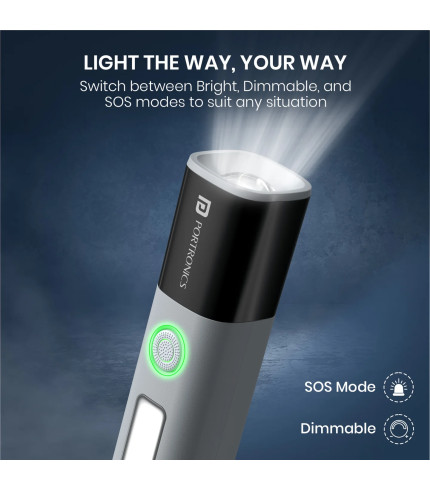 Front view of Portronics Eco Glow 2 (POR 3045) in Grey color