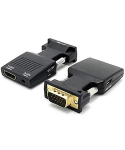 LAPCARE VGA to HDMI Converter with Audio – 1080P HD Video Adapter, Plug & Play, USB Powered, 3.5mm AUX Audio Output