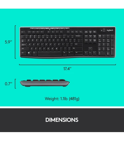 Logitech MK270r Wireless Keyboard and Mouse Combo (Black)